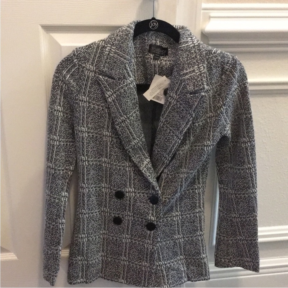 Women's Gray Plaid Jacket